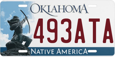 OK license plate 493ATA