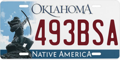 OK license plate 493BSA