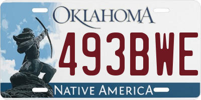 OK license plate 493BWE
