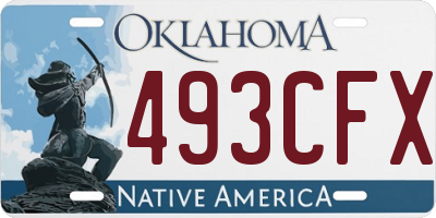 OK license plate 493CFX