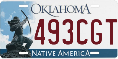 OK license plate 493CGT