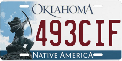 OK license plate 493CIF