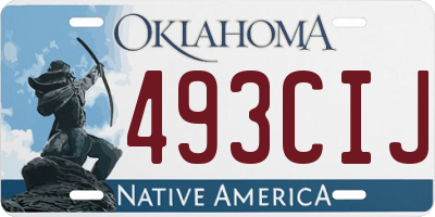 OK license plate 493CIJ