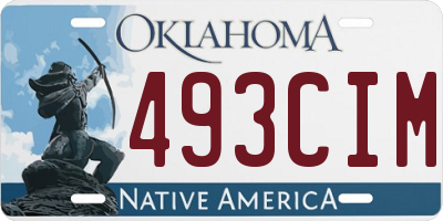 OK license plate 493CIM