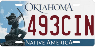 OK license plate 493CIN