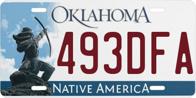 OK license plate 493DFA