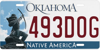 OK license plate 493DOG
