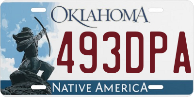 OK license plate 493DPA