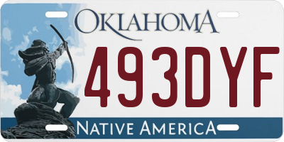 OK license plate 493DYF