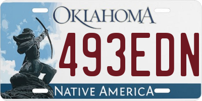 OK license plate 493EDN