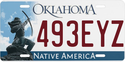 OK license plate 493EYZ