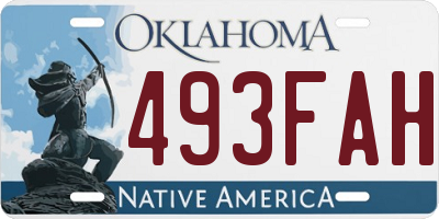 OK license plate 493FAH