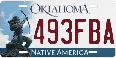 OK license plate 493FBA