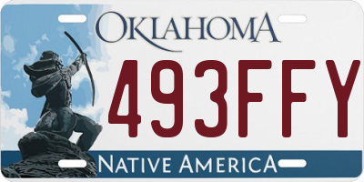 OK license plate 493FFY