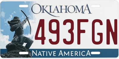 OK license plate 493FGN