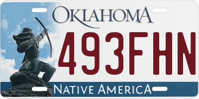 OK license plate 493FHN