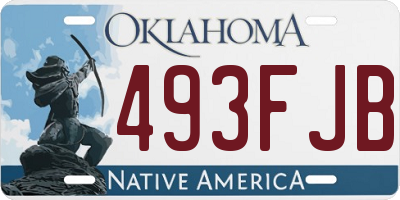 OK license plate 493FJB