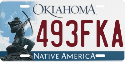 OK license plate 493FKA