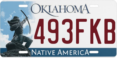 OK license plate 493FKB