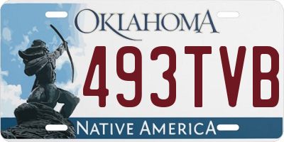 OK license plate 493TVB