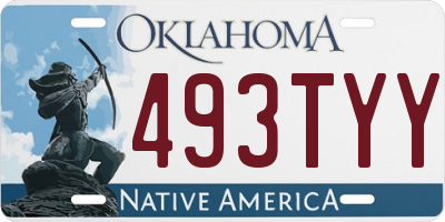 OK license plate 493TYY