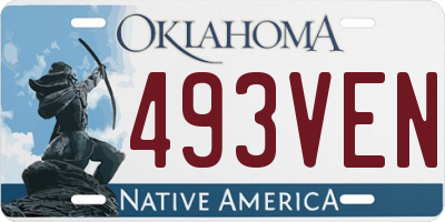 OK license plate 493VEN