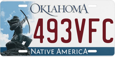 OK license plate 493VFC