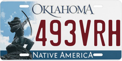 OK license plate 493VRH