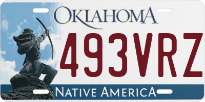 OK license plate 493VRZ