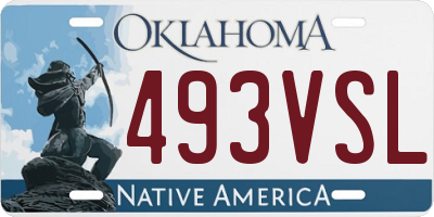 OK license plate 493VSL