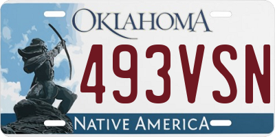 OK license plate 493VSN