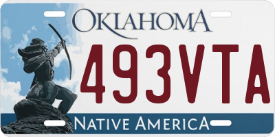 OK license plate 493VTA