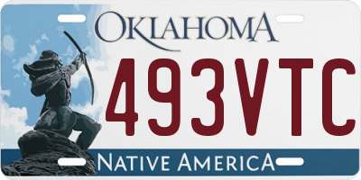 OK license plate 493VTC