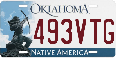 OK license plate 493VTG