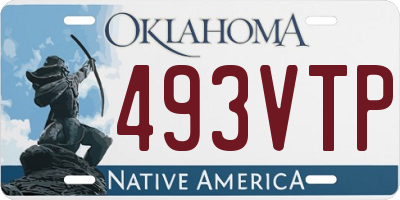OK license plate 493VTP