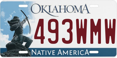 OK license plate 493WMW