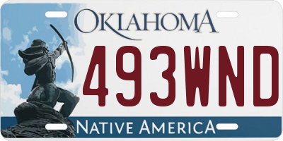 OK license plate 493WND