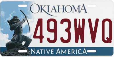 OK license plate 493WVQ