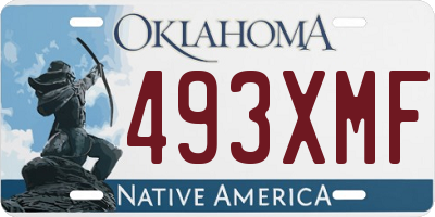 OK license plate 493XMF
