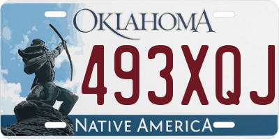 OK license plate 493XQJ