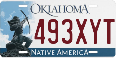 OK license plate 493XYT
