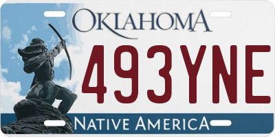 OK license plate 493YNE