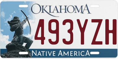 OK license plate 493YZH