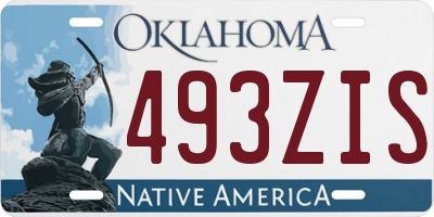 OK license plate 493ZIS