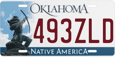 OK license plate 493ZLD