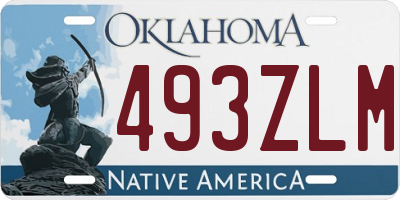 OK license plate 493ZLM