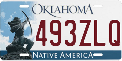 OK license plate 493ZLQ