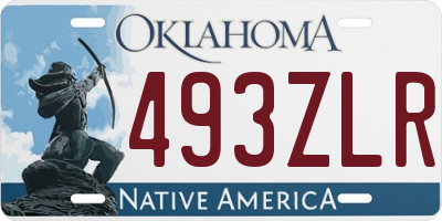 OK license plate 493ZLR