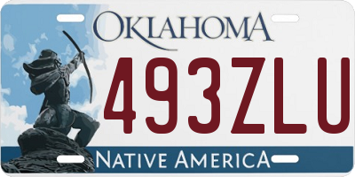 OK license plate 493ZLU