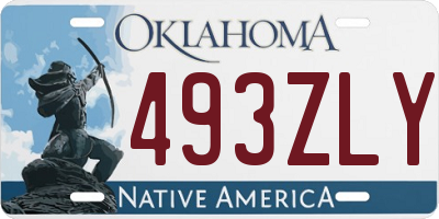 OK license plate 493ZLY